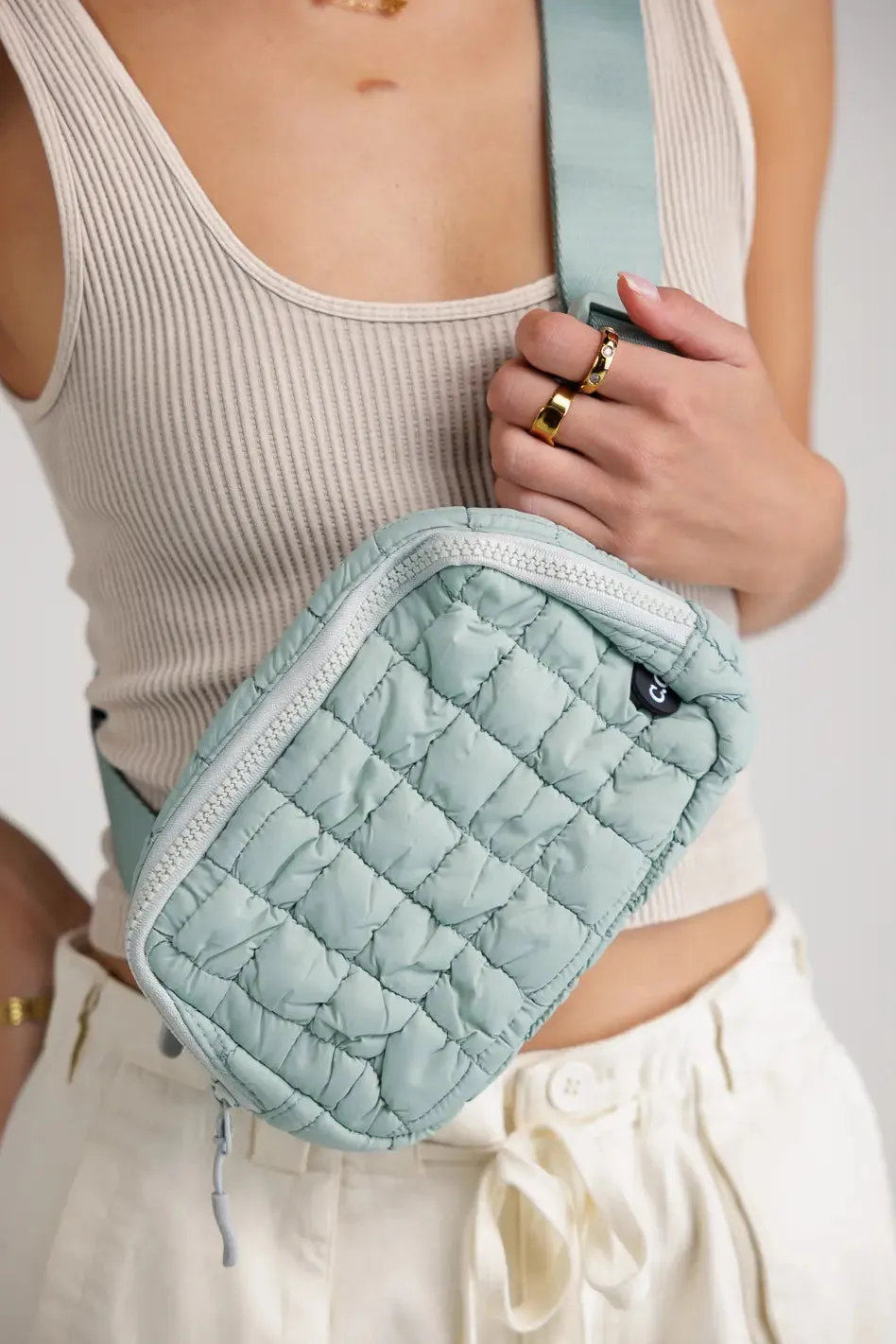 Nylah Quilted Crossbody in Sage sold by bohme product image thumbnail 2