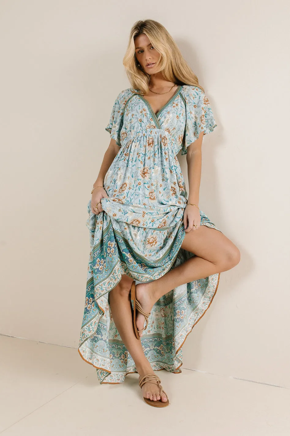 Cary Floral Dress in Blue - FINAL SALE sold by bohme product image thumbnail 2