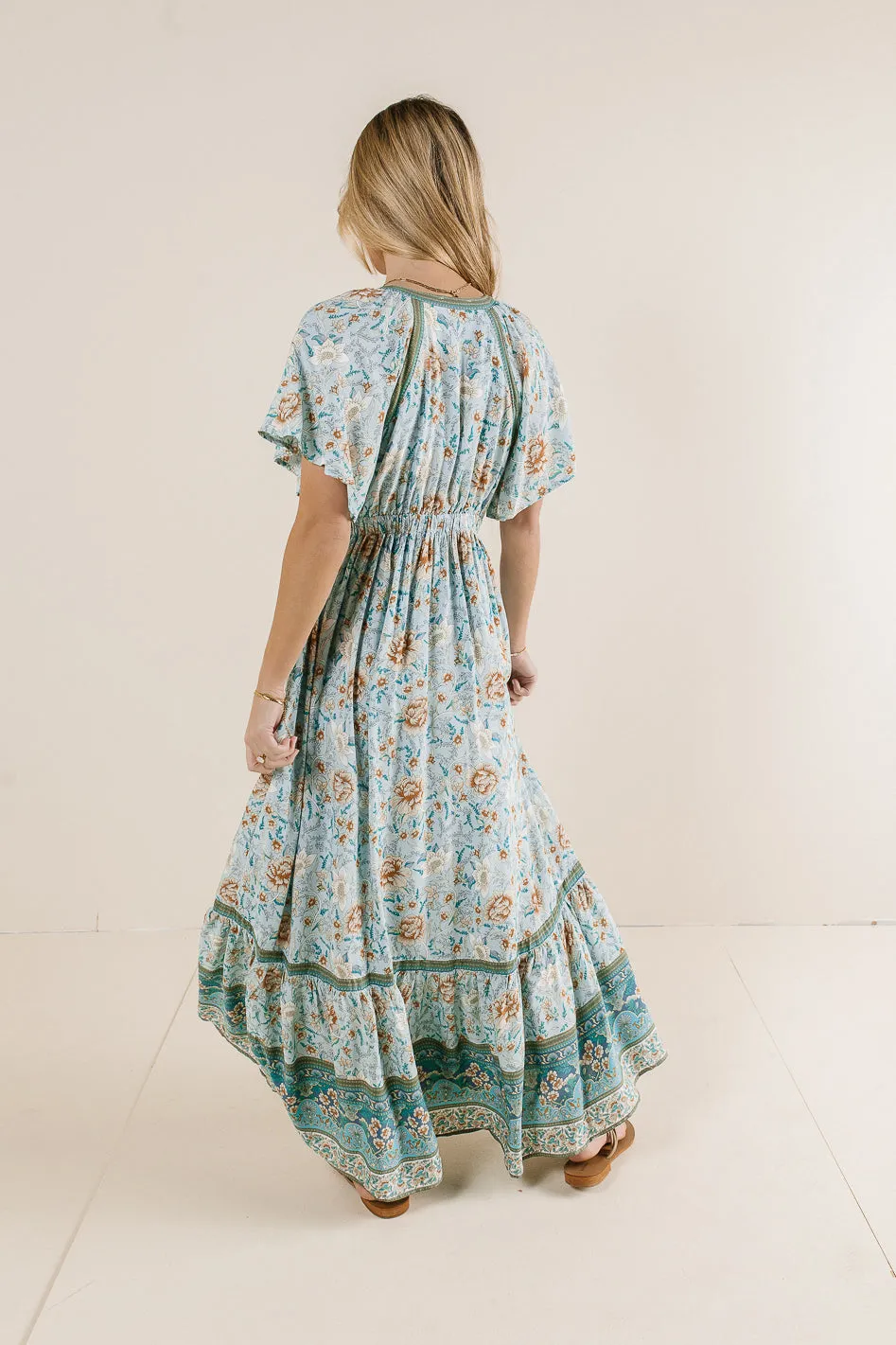 Cary Floral Dress in Blue - FINAL SALE sold by bohme product image thumbnail 5