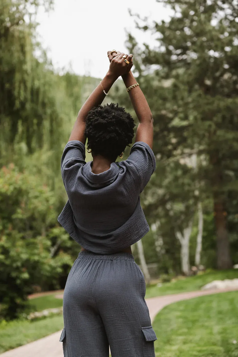 Benji Cotton Gauze Top in Slate Blue - FINAL SALE sold by bohme product image thumbnail 4