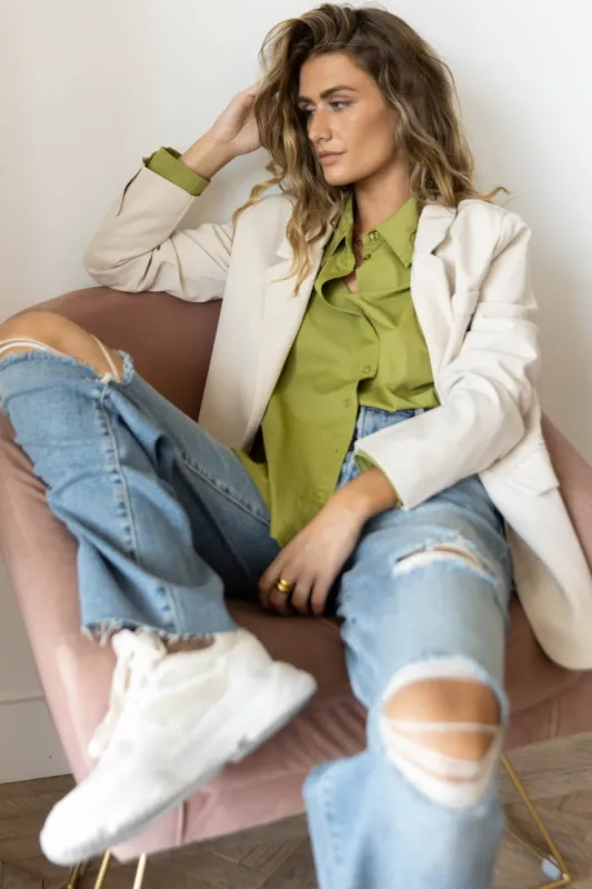 Kathryn Button Up Shirt in Green - FINAL SALE sold by bohme