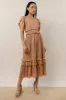 Willa Ruffle Dress in Peach - FINAL SALE sold by bohme