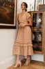 Willa Ruffle Dress in Peach - FINAL SALE sold by bohme
