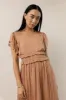 Willa Ruffle Dress in Peach - FINAL SALE sold by bohme