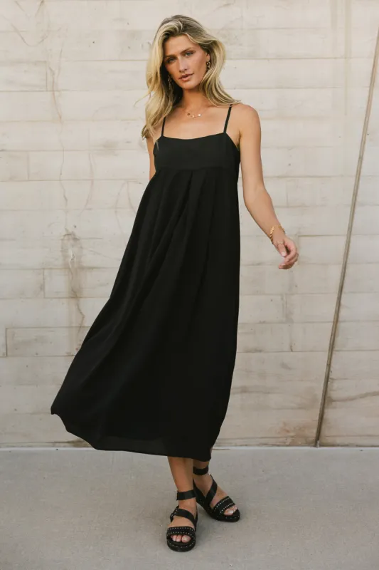 Genevieve Empire Midi Dress in Black - FINAL SALE sold by bohme
