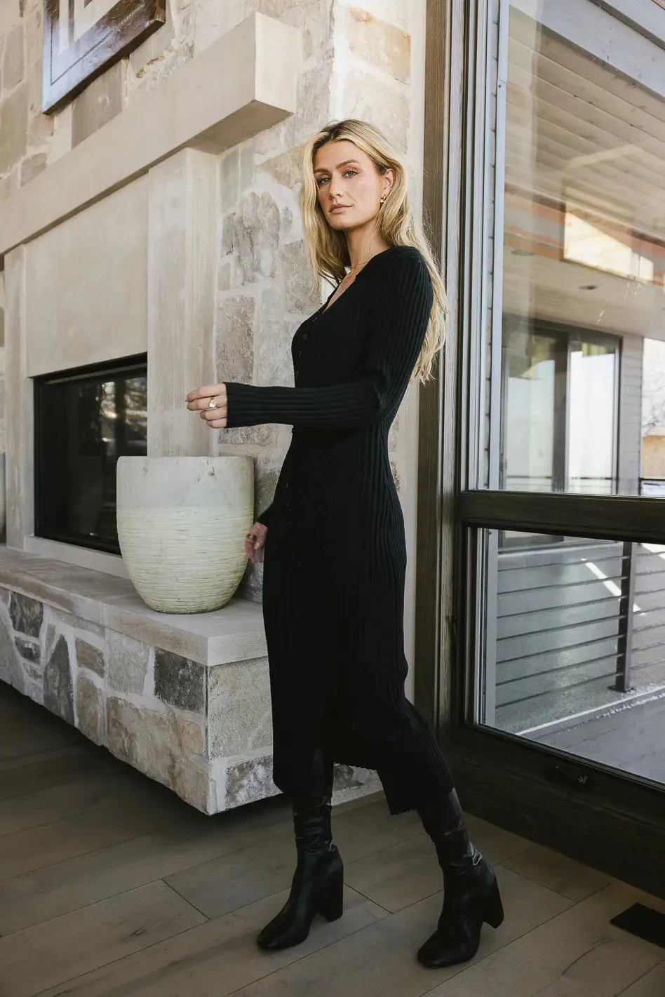 Larissa Ribbed Dress in Black - FINAL SALE sold by bohme product image thumbnail 2