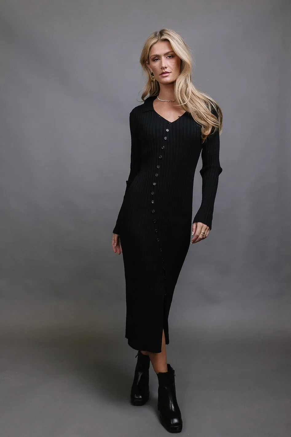 Larissa Ribbed Dress in Black - FINAL SALE sold by bohme product image thumbnail 3