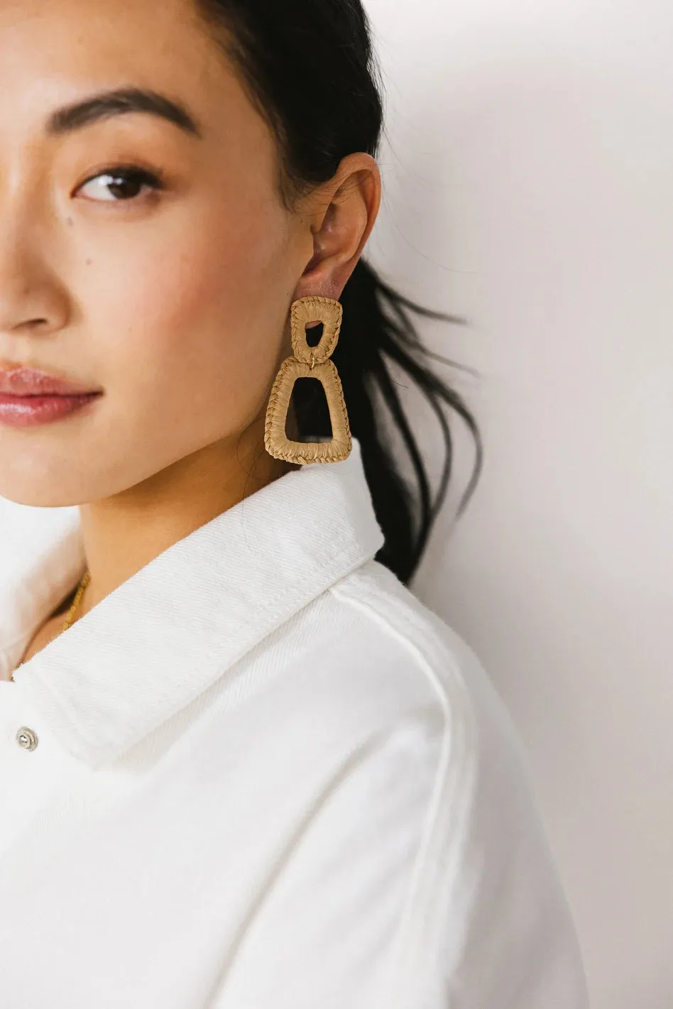 Souri Braided Earrings in Tan sold by bohme product image thumbnail 2