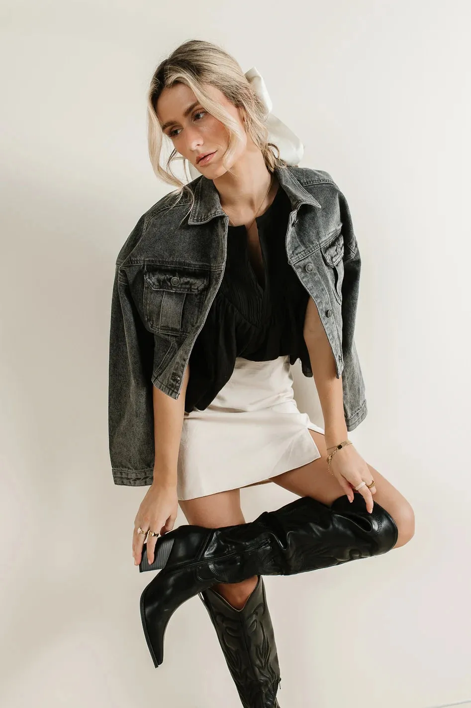 Hayes Cropped Denim Jacket - FINAL SALE sold by bohme