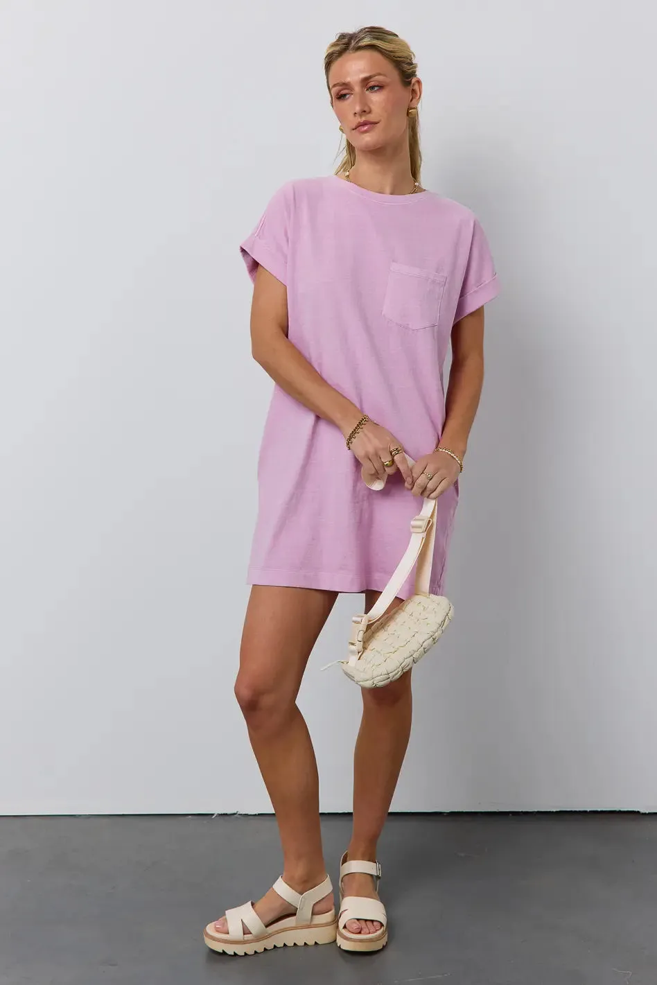 Grace T-Shirt Dress in Pink - FINAL SALE sold by bohme