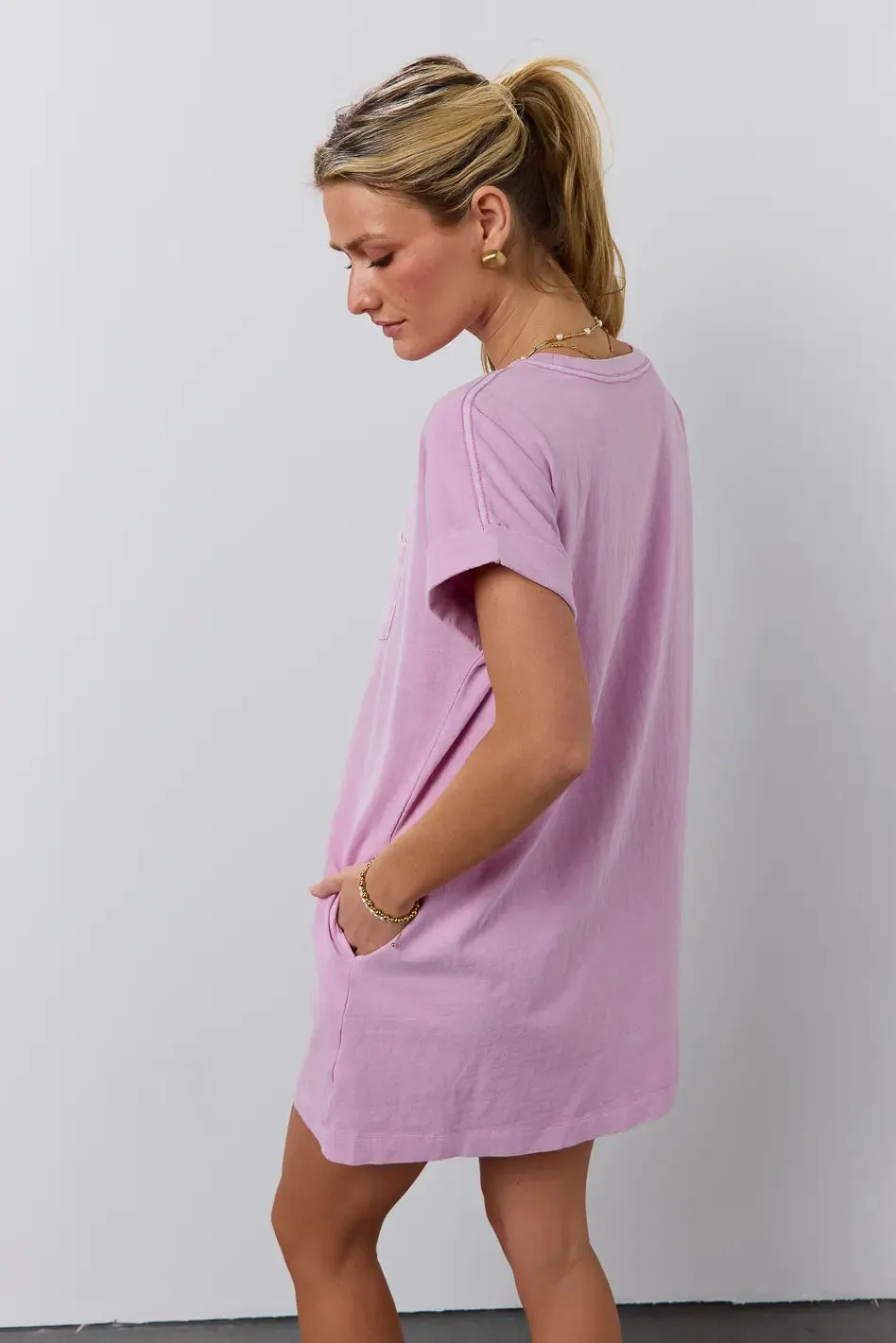 Grace T-Shirt Dress in Pink - FINAL SALE sold by bohme product image thumbnail 2