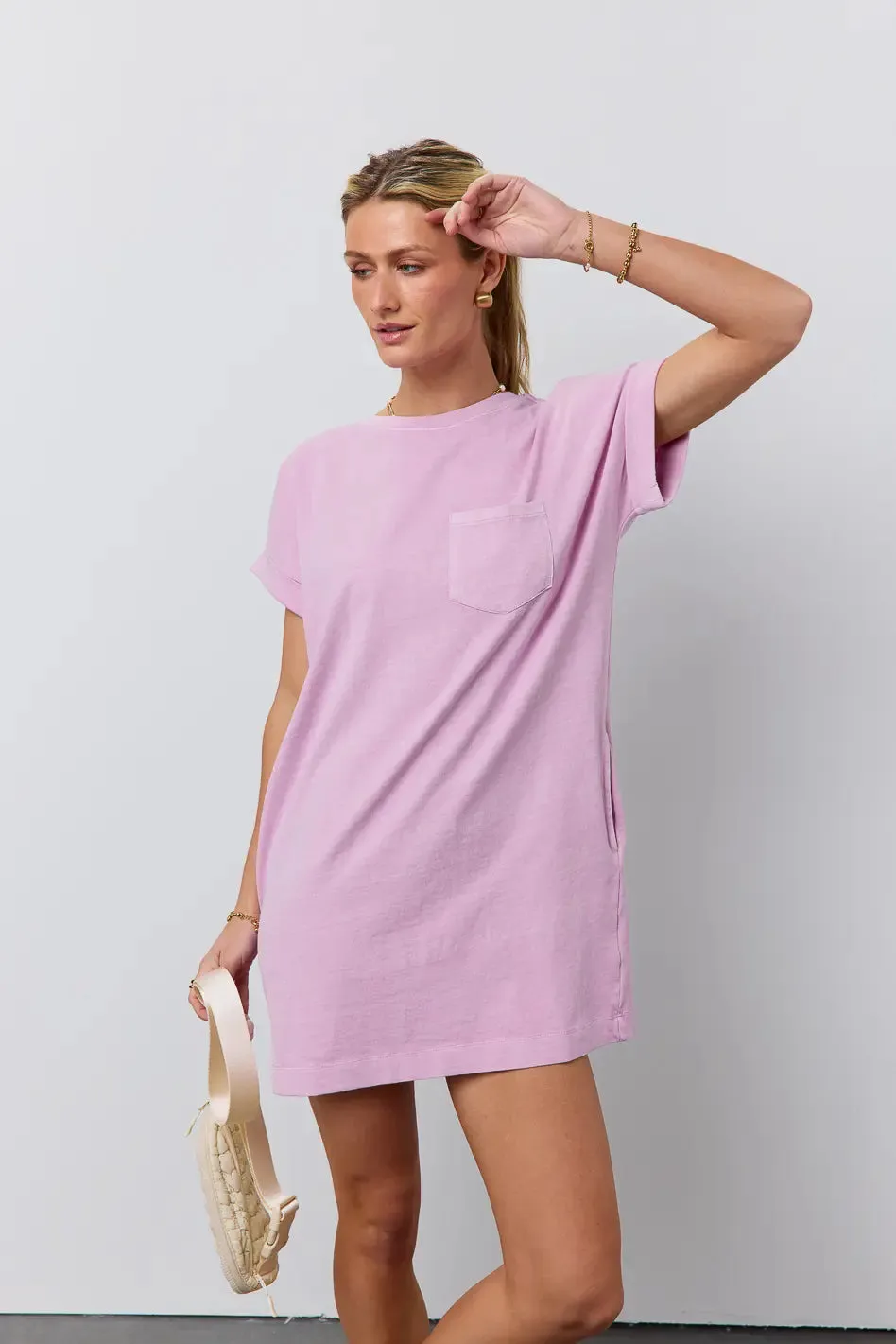 Grace T-Shirt Dress in Pink - FINAL SALE sold by bohme product image thumbnail 5