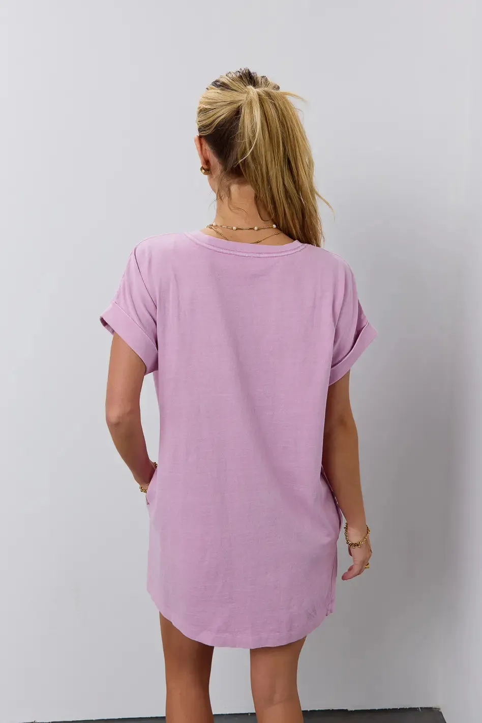 Grace T-Shirt Dress in Pink - FINAL SALE sold by bohme product image thumbnail 3