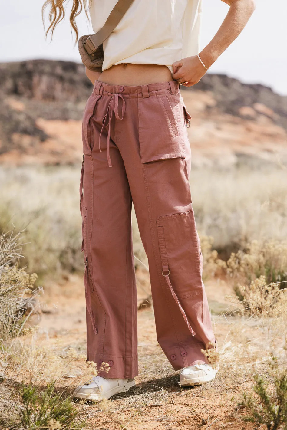 Savannah Cargo Pants in Mauve - FINAL SALE sold by bohme