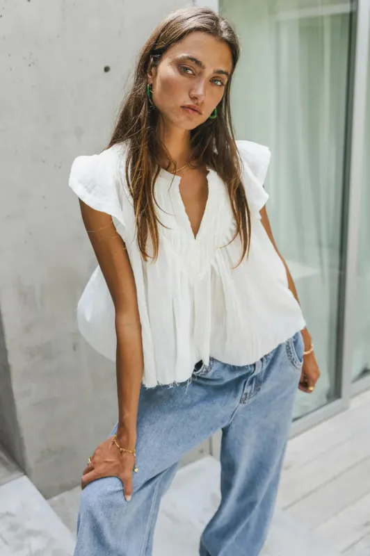 Leia Blouse in Cream sold by bohme