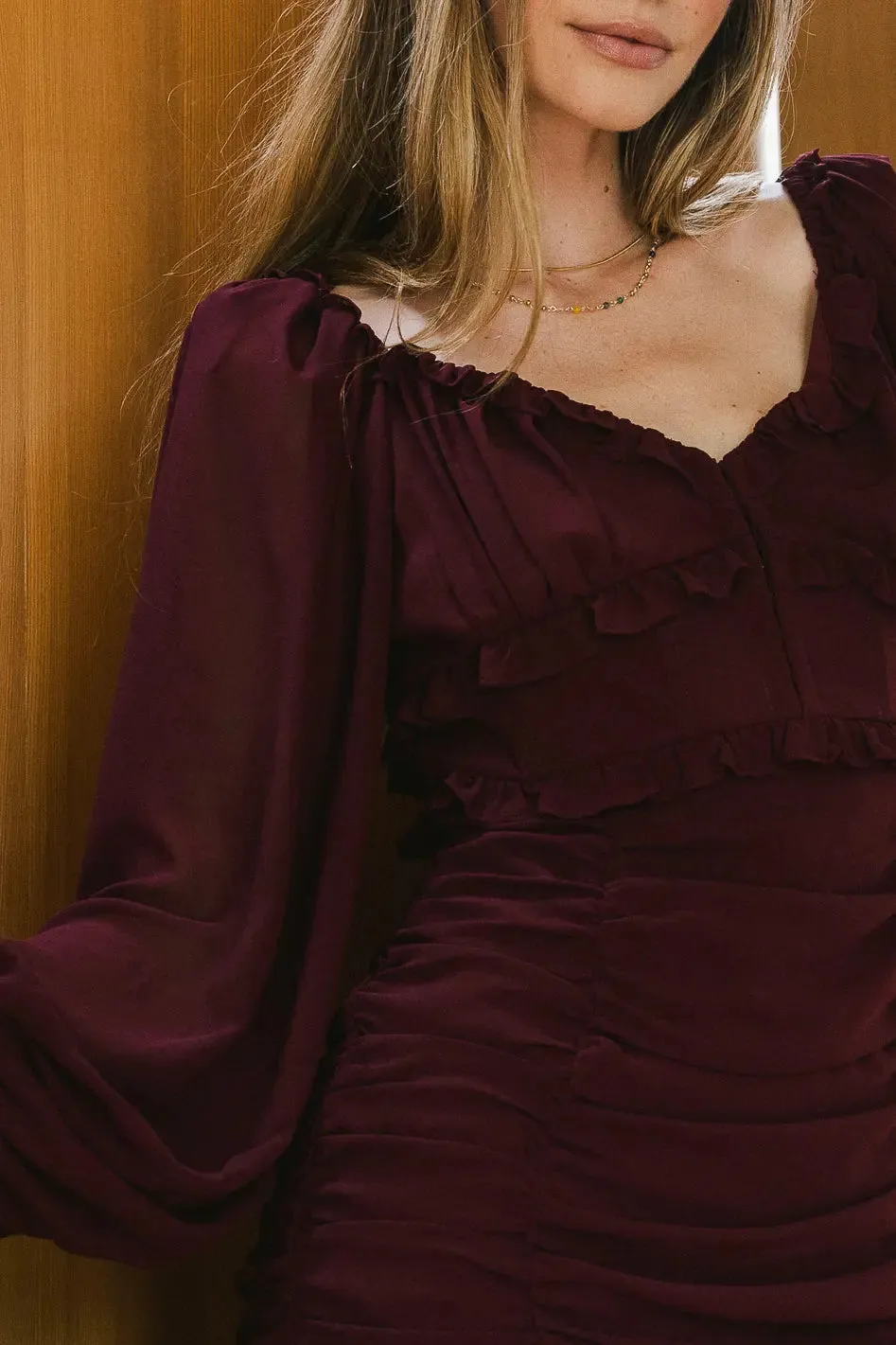 Adia Mini Dress in Wine - FINAL SALE sold by bohme product image thumbnail 2