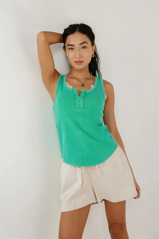 Emmett Ribbed Tank in Green - FINAL SALE sold by bohme