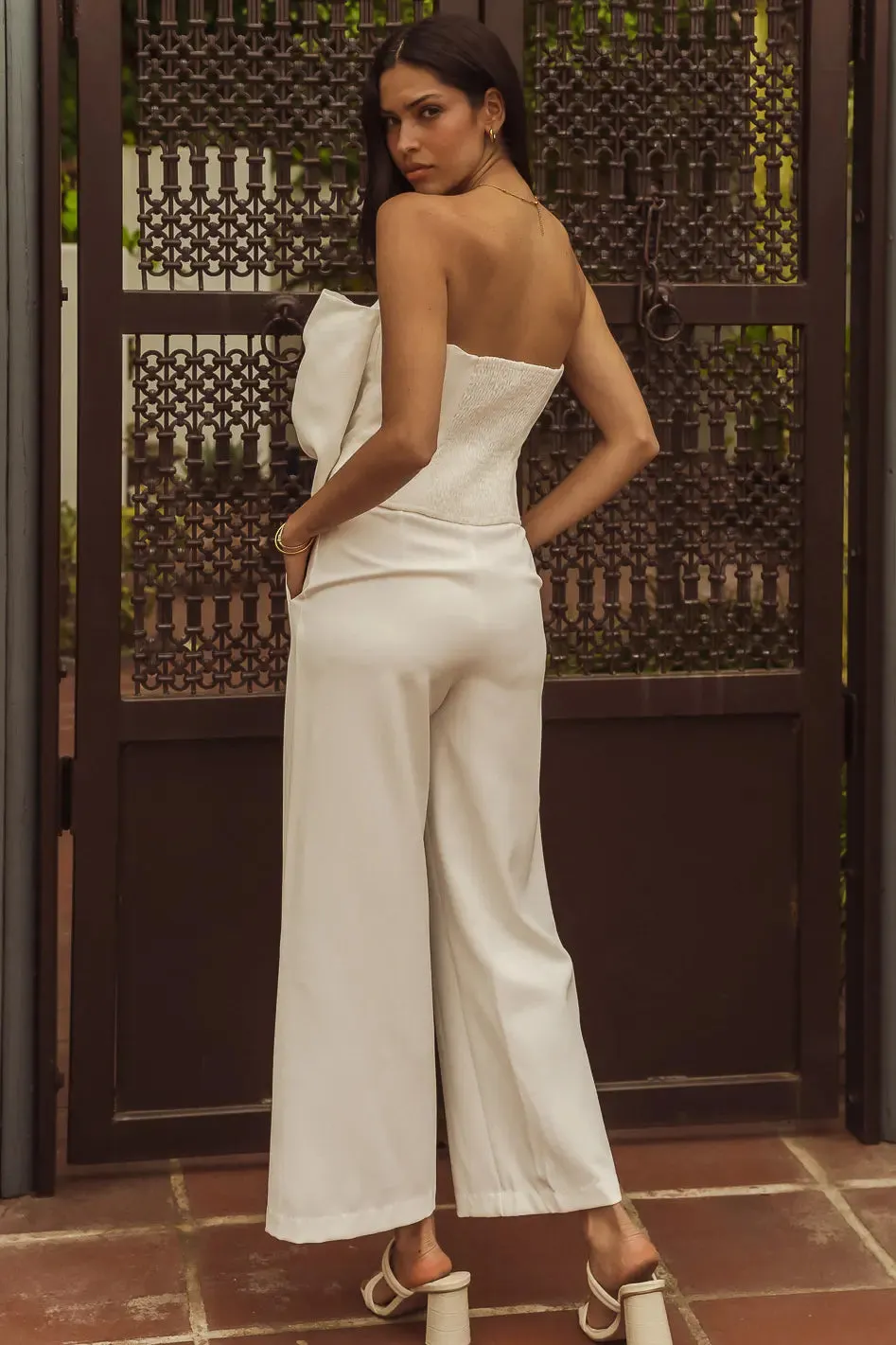 Aria Straight Leg Pants in White - FINAL SALE sold by bohme product image thumbnail 5