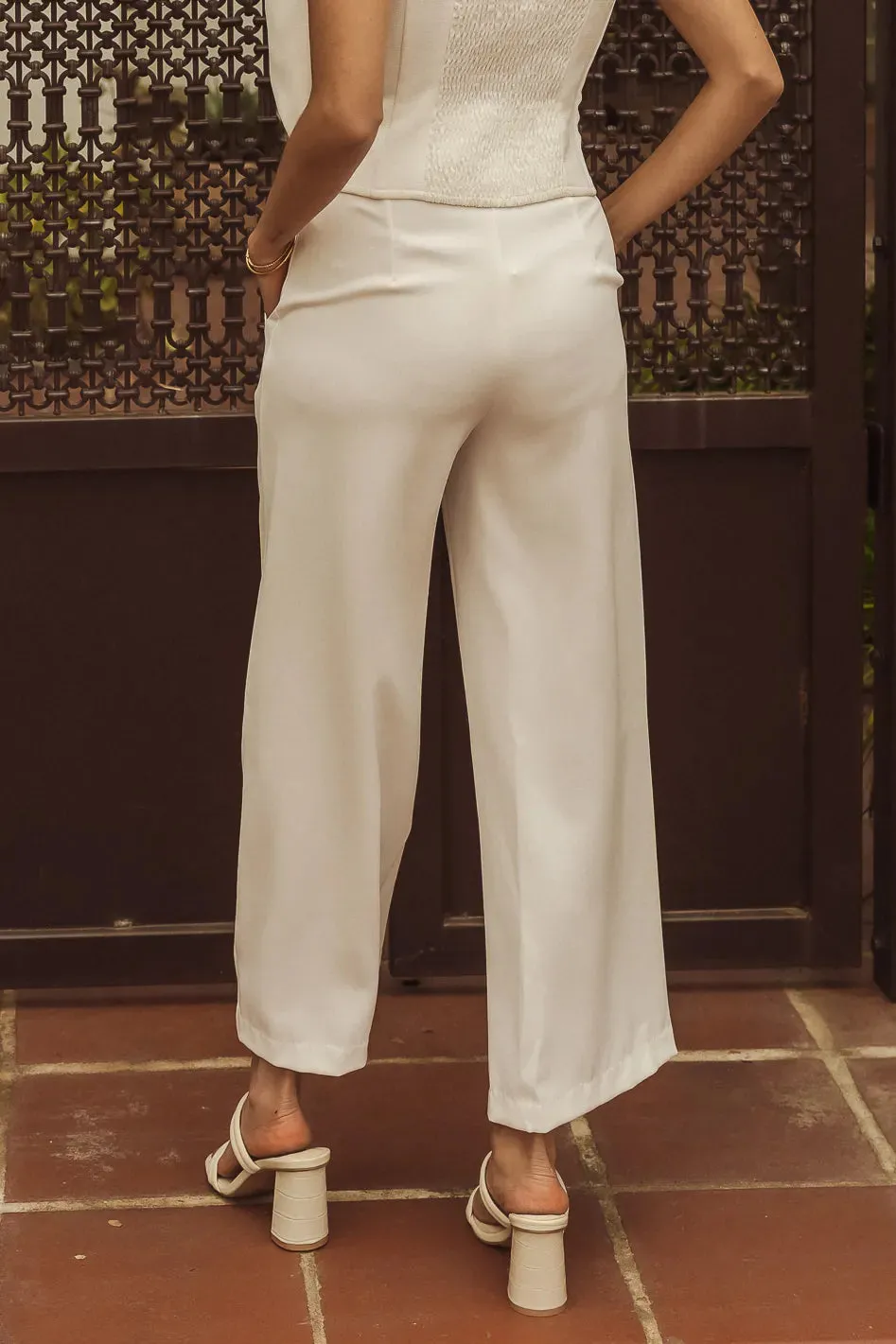 Aria Straight Leg Pants in White - FINAL SALE sold by bohme product image thumbnail 3