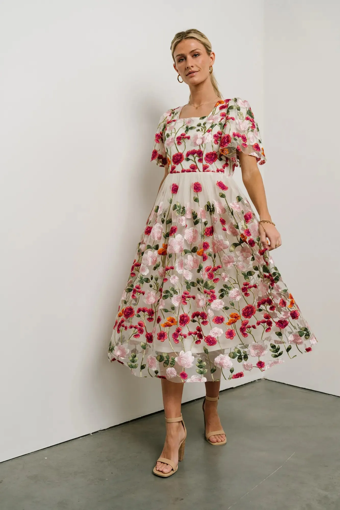 Floral Embroidered Mesh Dress - FINAL SALE sold by bohme