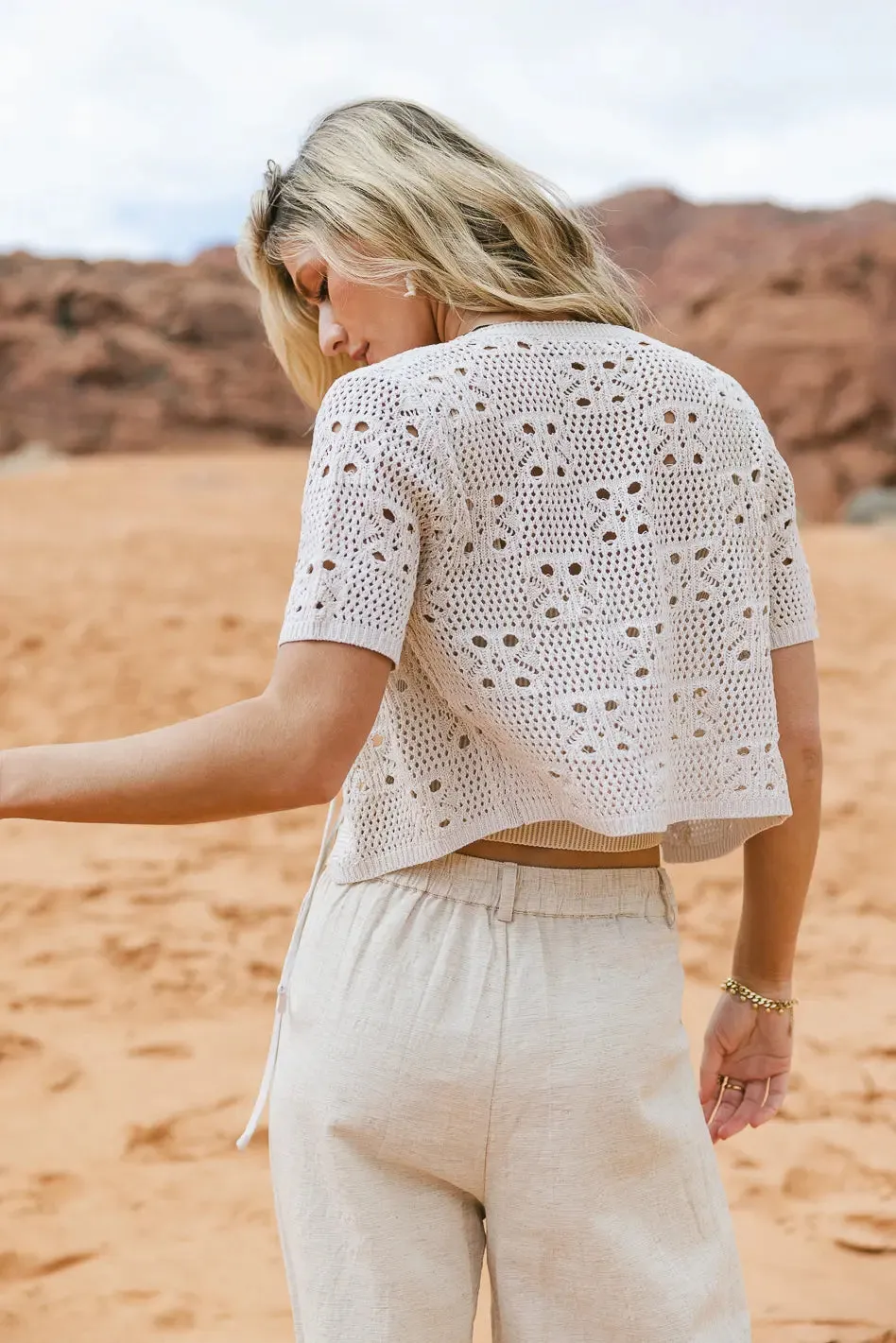 Leonie Crochet Cardigan sold by bohme product image thumbnail 3