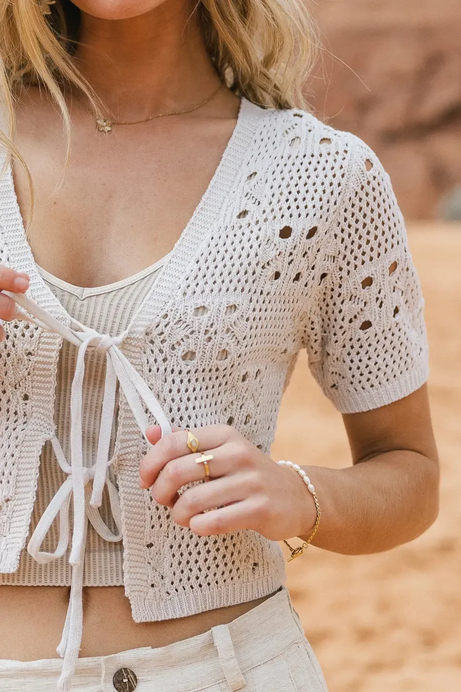 Leonie Crochet Cardigan sold by bohme product image thumbnail 4