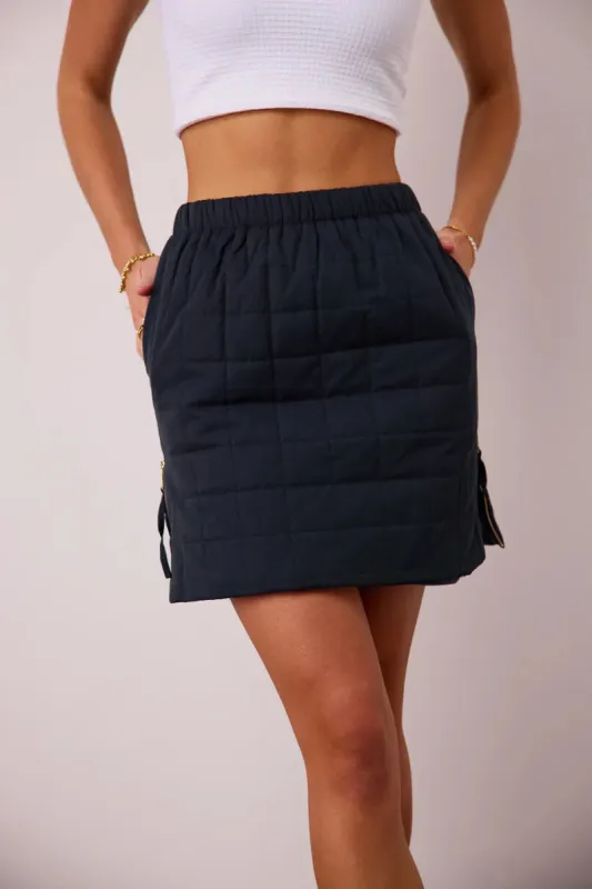 Sarah Quilted Mini Skirt in Navy - FINAL SALE sold by bohme