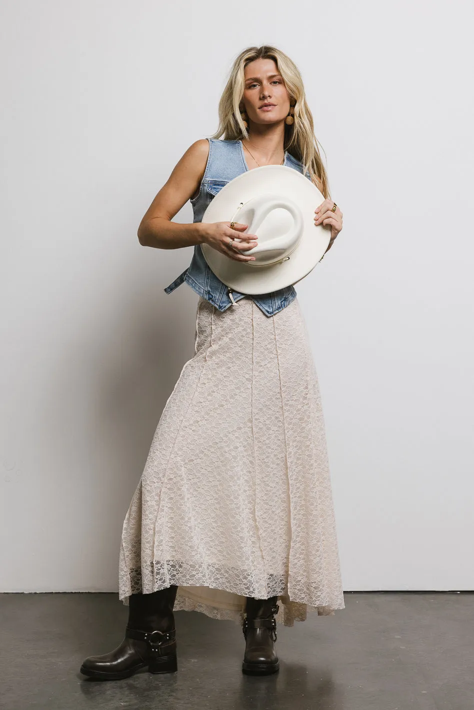 Eliza Lace Skirt in Cream - FINAL SALE sold by bohme product image thumbnail 2