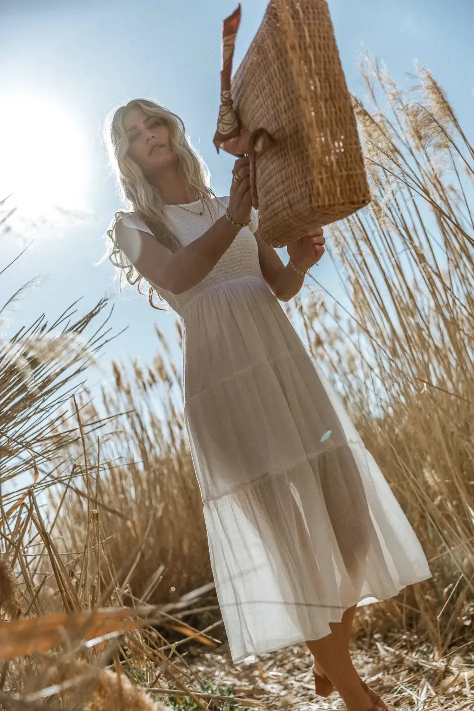 Declan Midi Dress in White - FINAL SALE sold by bohme product image thumbnail 2
