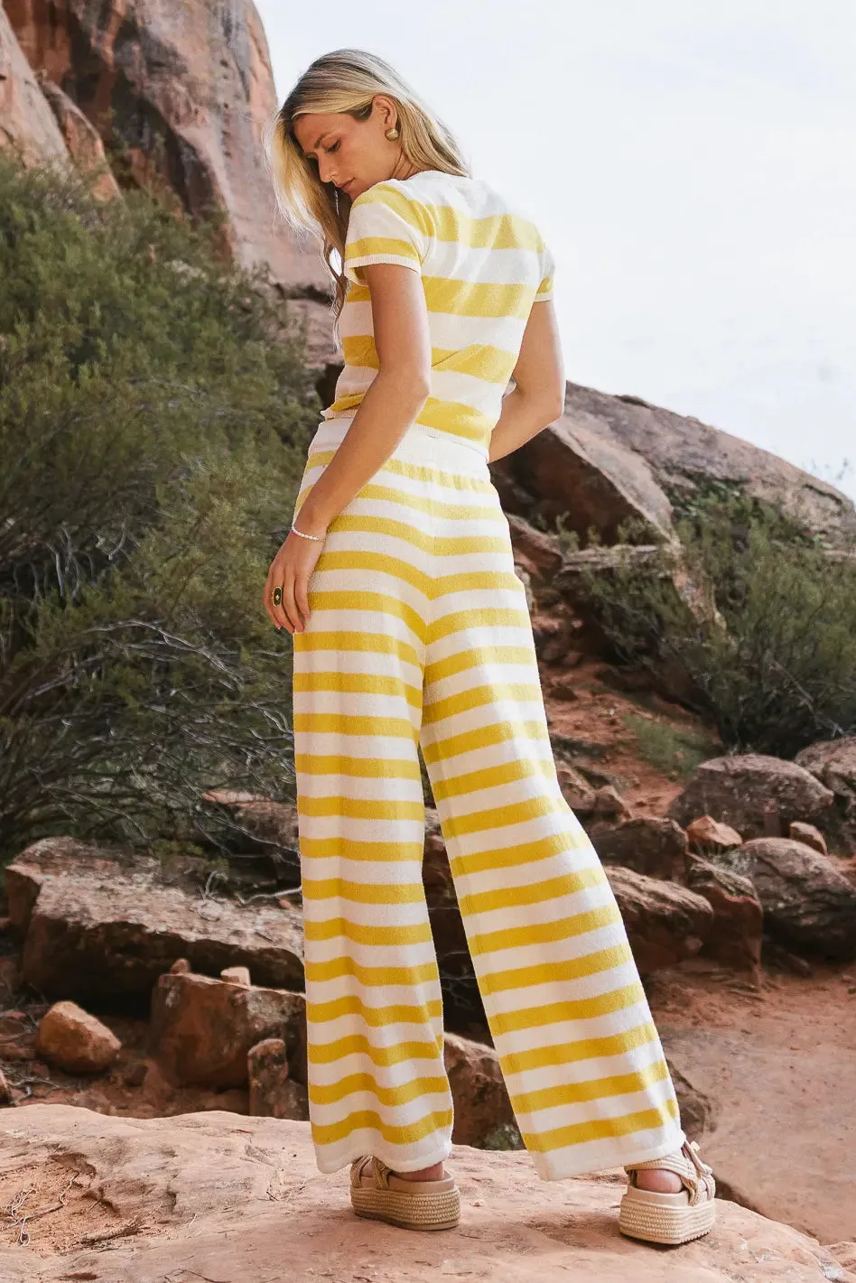 Charly Striped Pants in Yellow - FINAL SALE sold by bohme