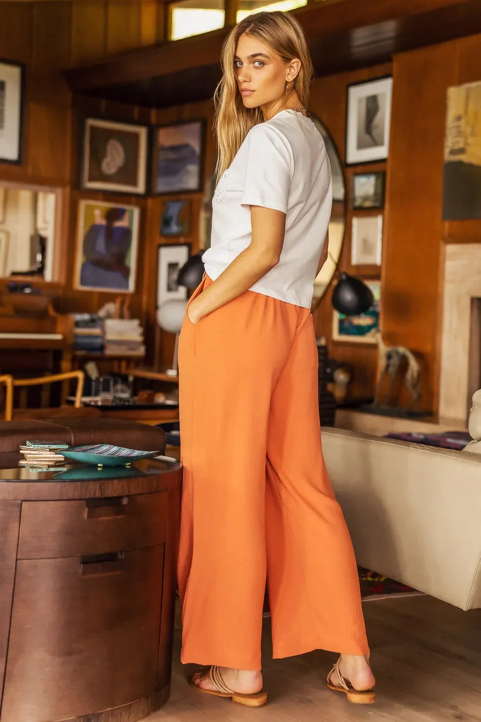 Reyna Pants in Coral - FINAL SALE sold by bohme product image thumbnail 4