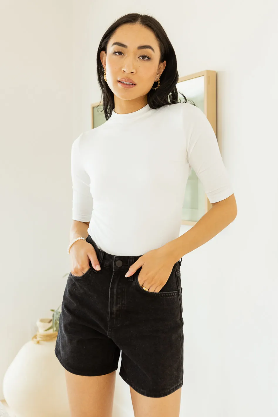 Kaya Mock Neck Bodysuit in Ivory - FINAL SALE sold by bohme product image thumbnail 4