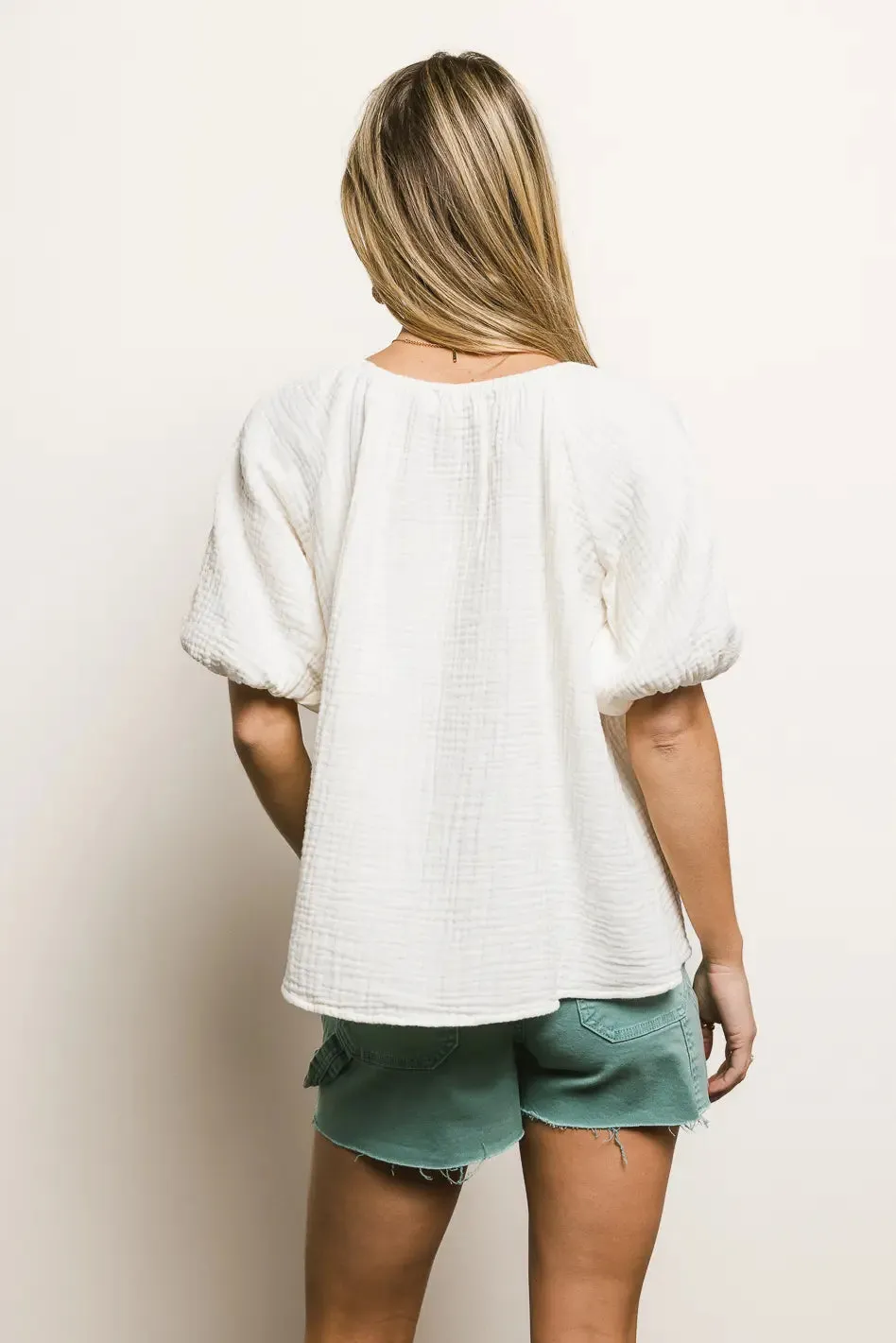 Blakely Button Up Blouse in Cream - FINAL SALE sold by bohme product image thumbnail 3