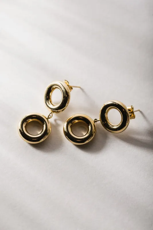 Double Circle Earrings - Tarnish Free - FINAL SALE sold by bohme