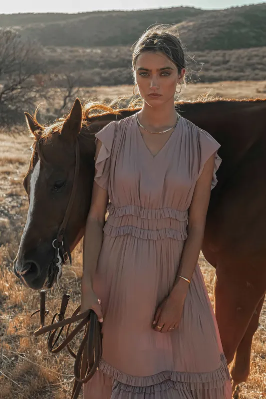 Willa Ruffle Dress in Lavender sold by bohme