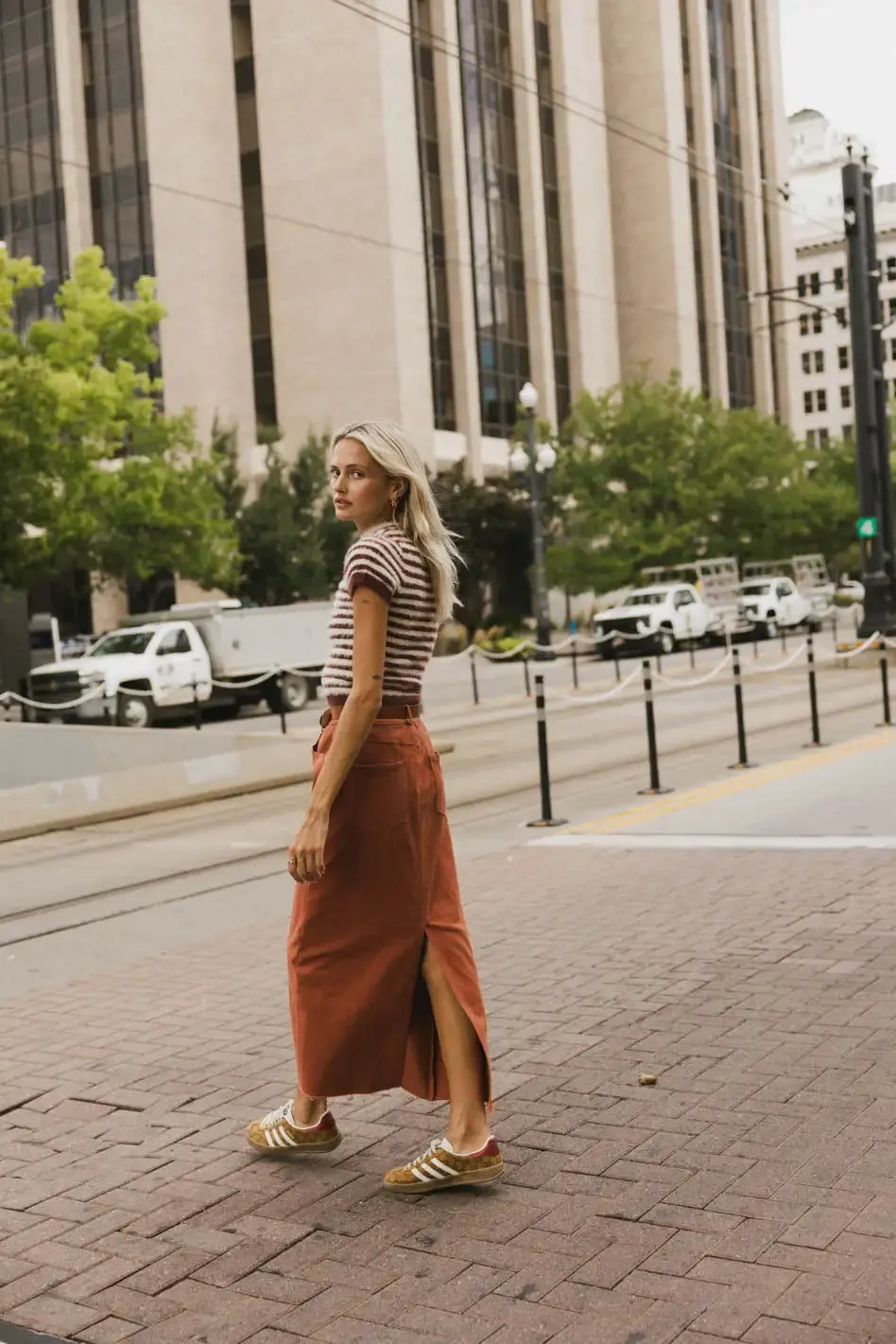 Wrenna Fuzzy Sweater Top in Rust - FINAL SALE sold by bohme product image thumbnail 4
