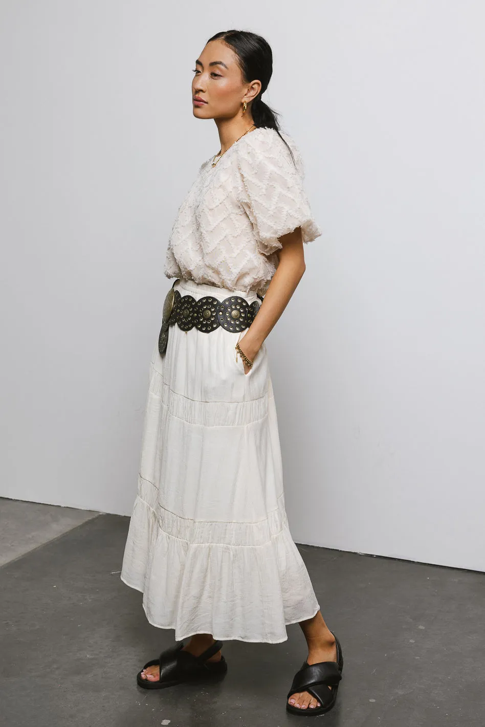 Mckenna Textured Skirt in Cream - FINAL SALE sold by bohme product image thumbnail 5