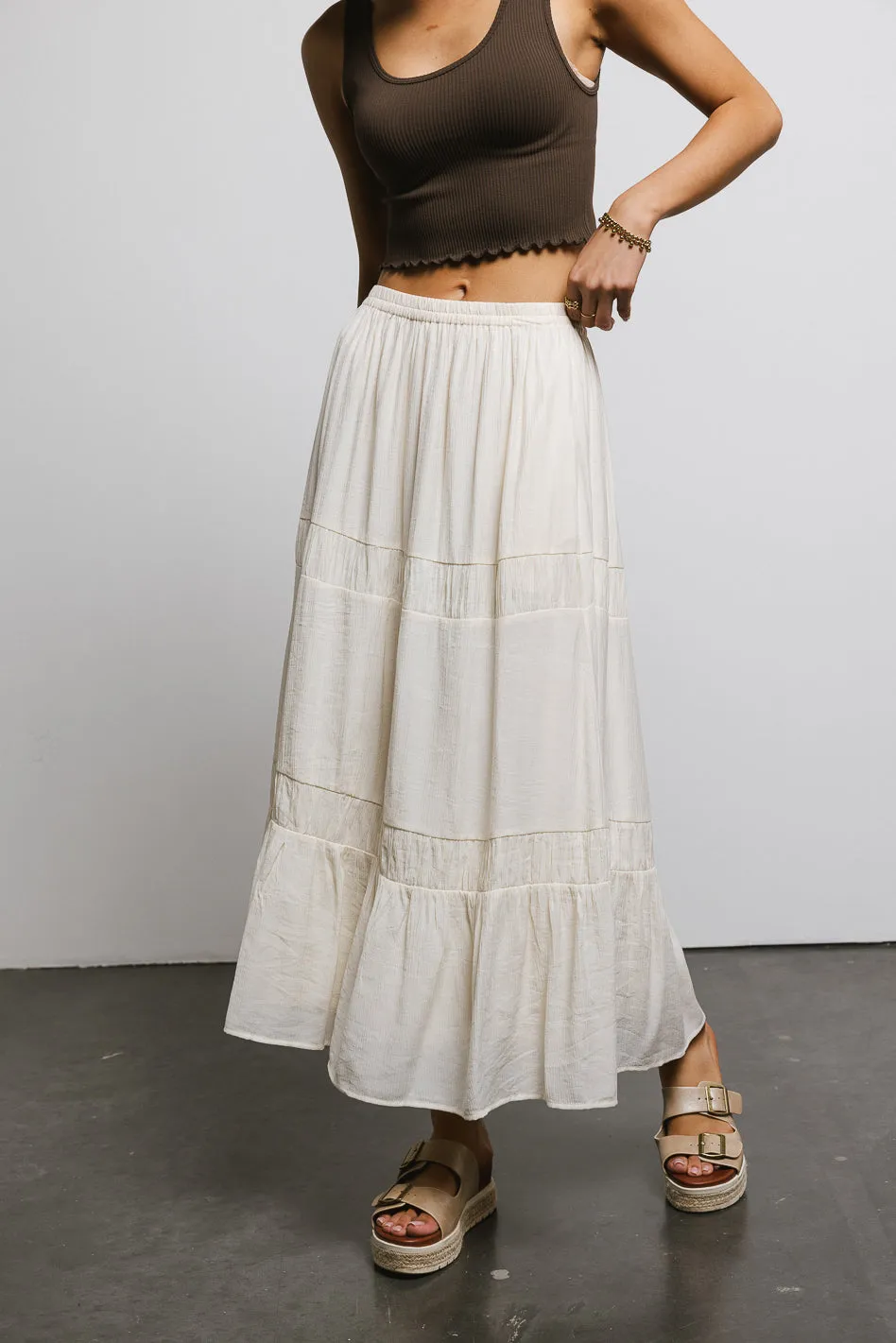 Mckenna Textured Skirt in Cream - FINAL SALE sold by bohme product image thumbnail 4