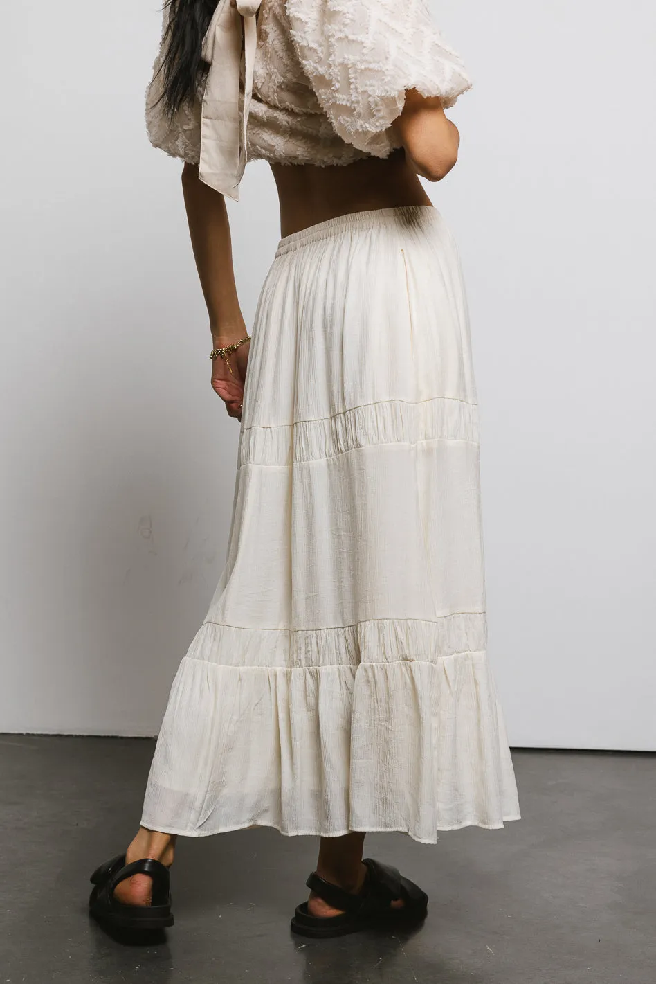 Mckenna Textured Skirt in Cream - FINAL SALE sold by bohme product image thumbnail 3