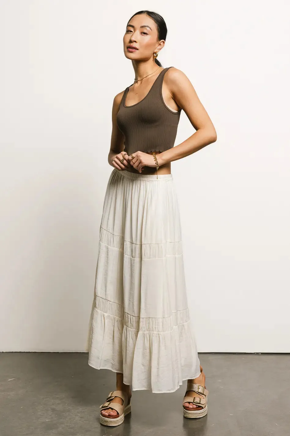 Mckenna Textured Skirt in Cream - FINAL SALE sold by bohme product image thumbnail 2