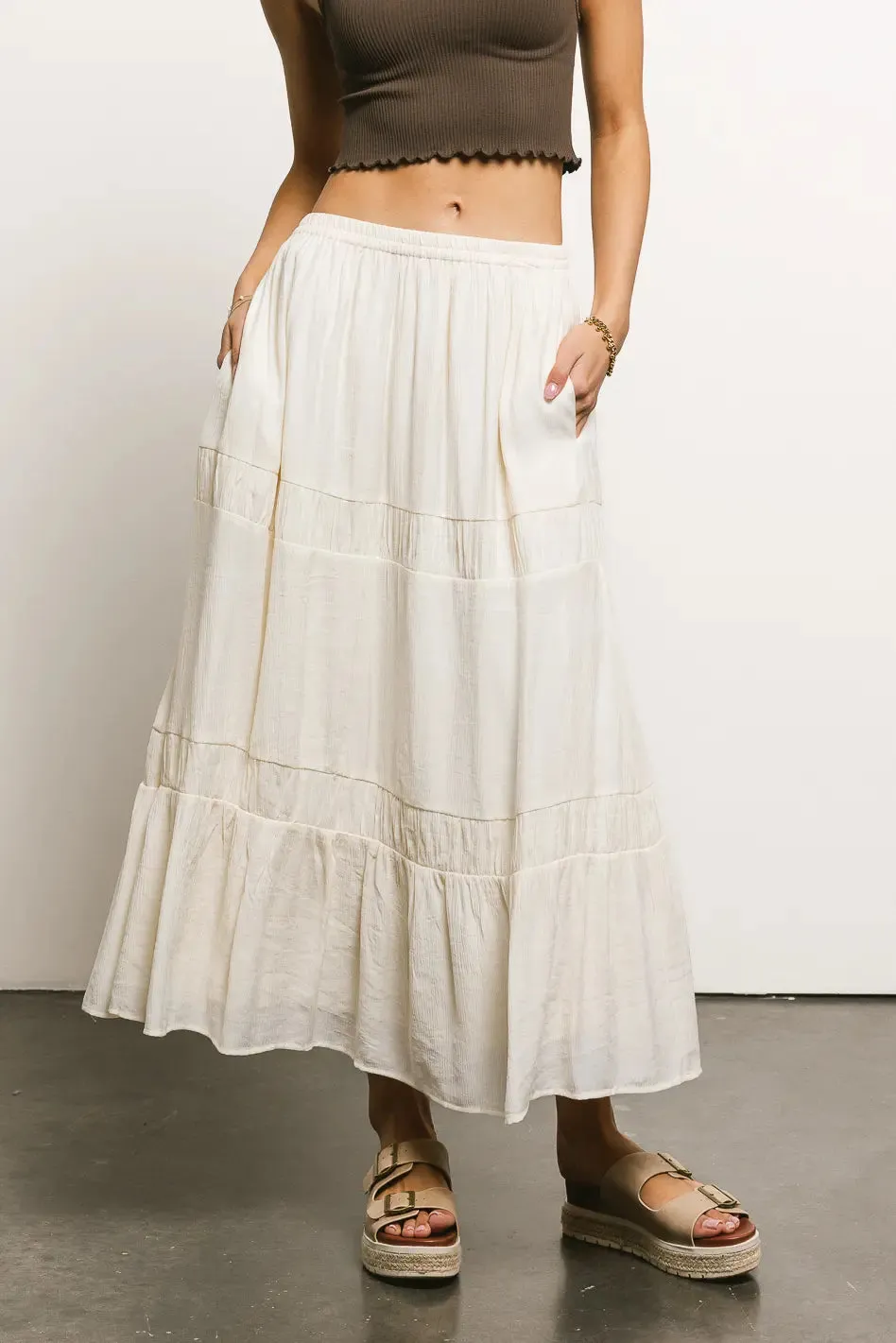 Mckenna Textured Skirt in Cream - FINAL SALE sold by bohme