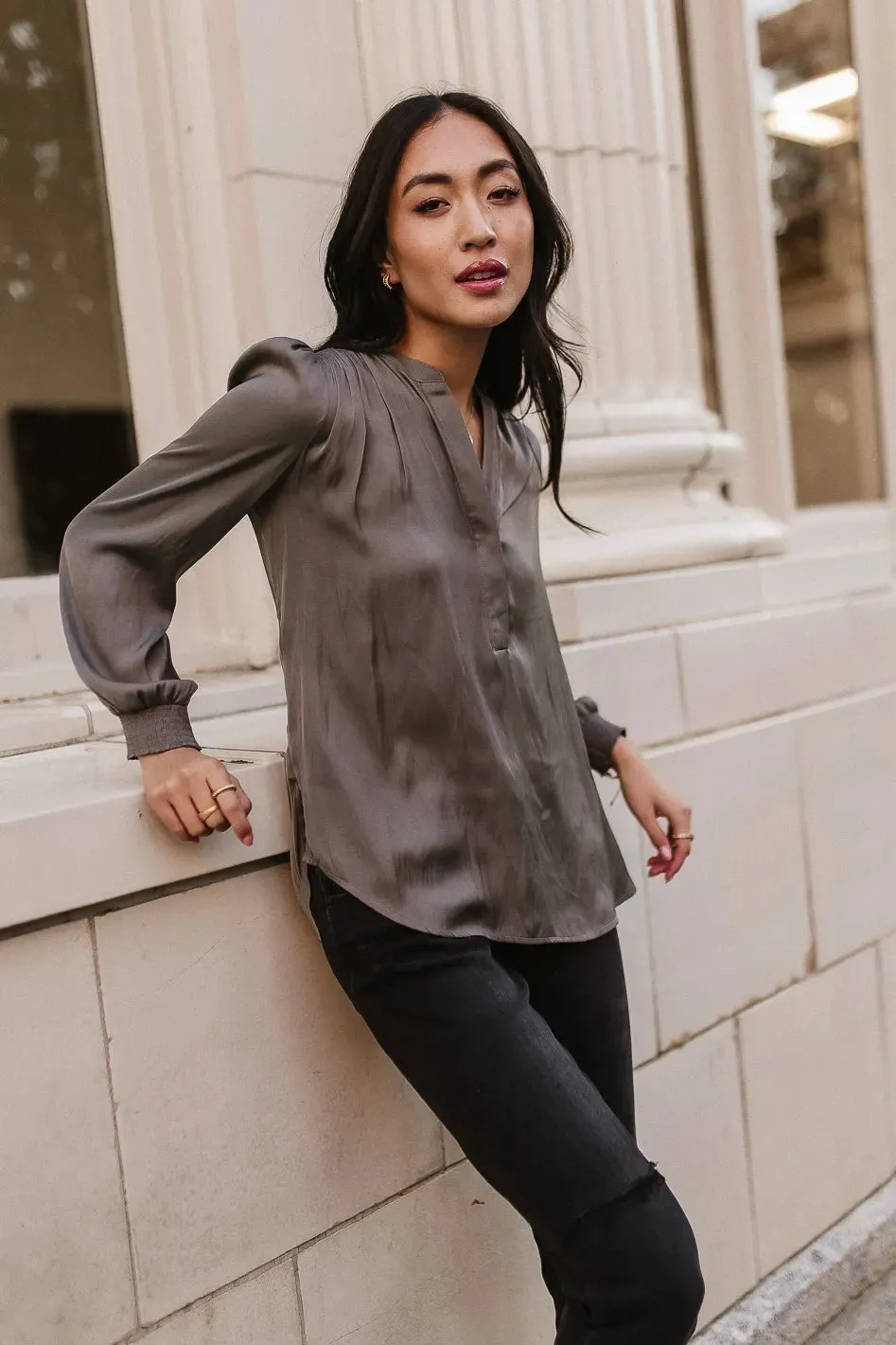 Chandler Blouse in Olive - FINAL SALE sold by bohme product image thumbnail 3