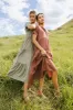 Amanda Tiered Dress in Raisin sold by bohme