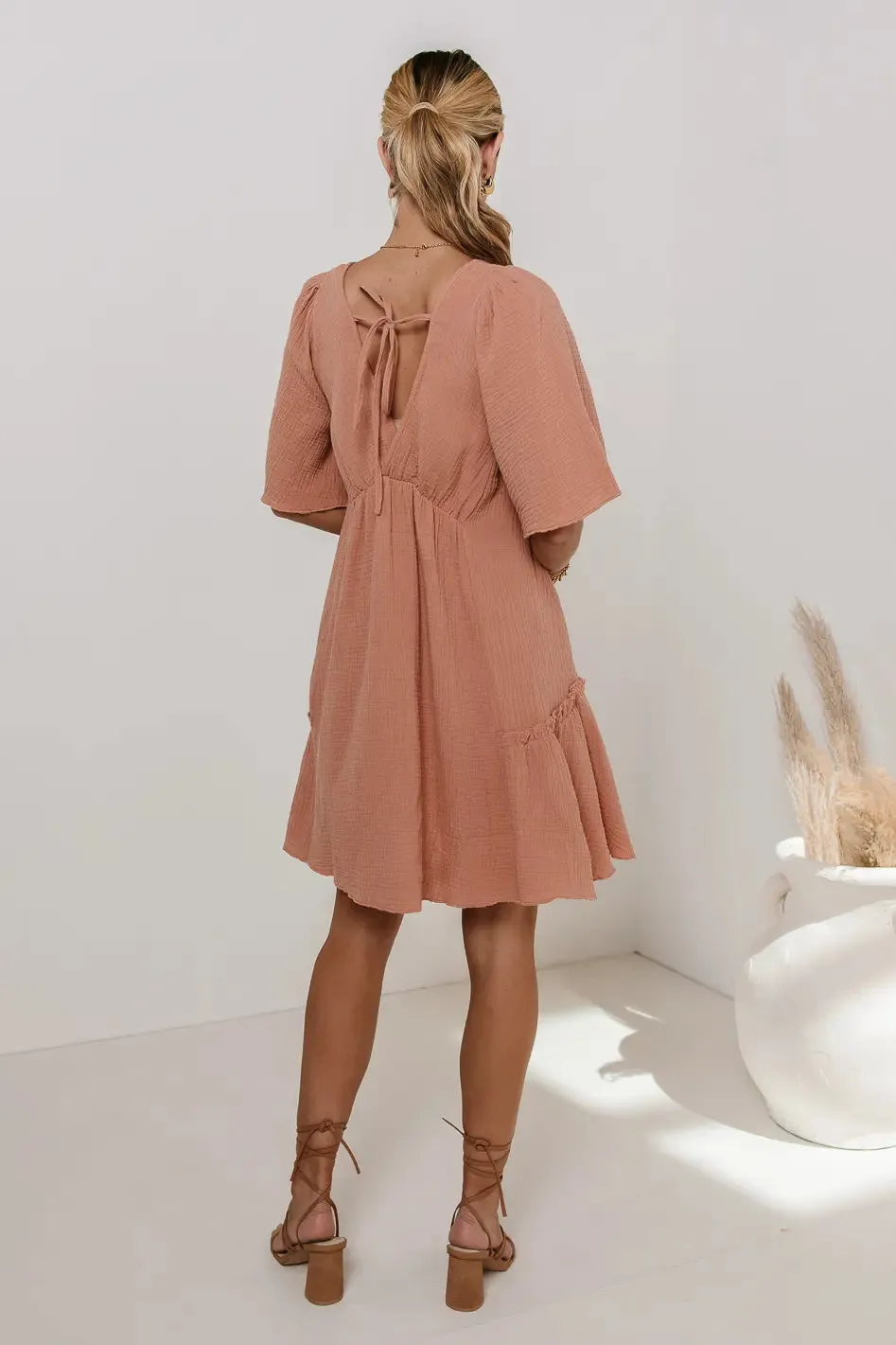 Slow It Down Mini Dress in Terracotta - FINAL SALE sold by bohme product image thumbnail 2