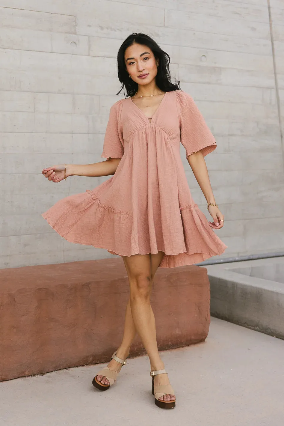 Slow It Down Mini Dress in Terracotta - FINAL SALE sold by bohme