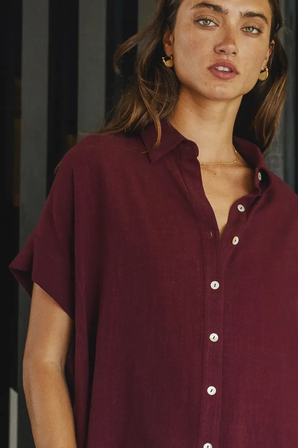 Caitlyn Button Up in Burgundy - FINAL SALE sold by bohme product image thumbnail 2