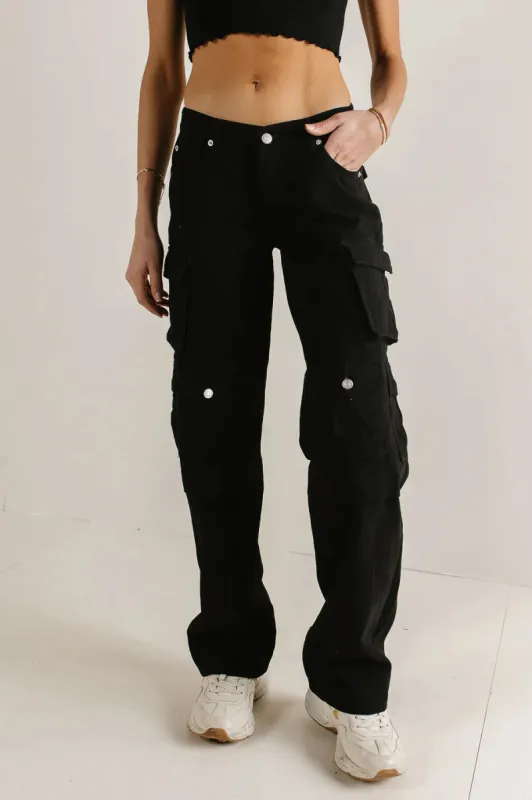 Phoebe Cargo Jeans in Black - FINAL SALE sold by bohme