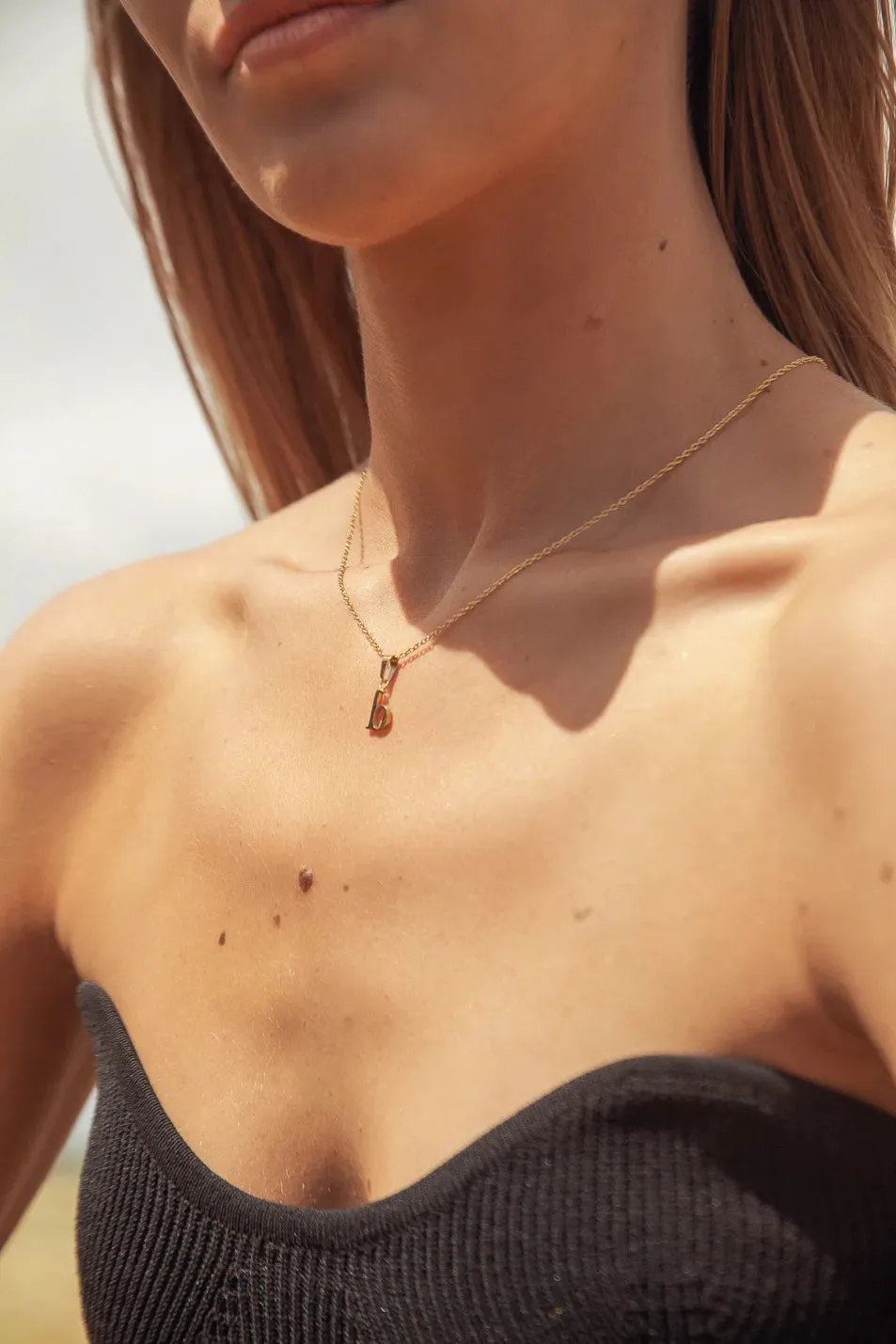 Nella Initial Necklace - Tarnish Free - FINAL SALE sold by bohme product image thumbnail 3