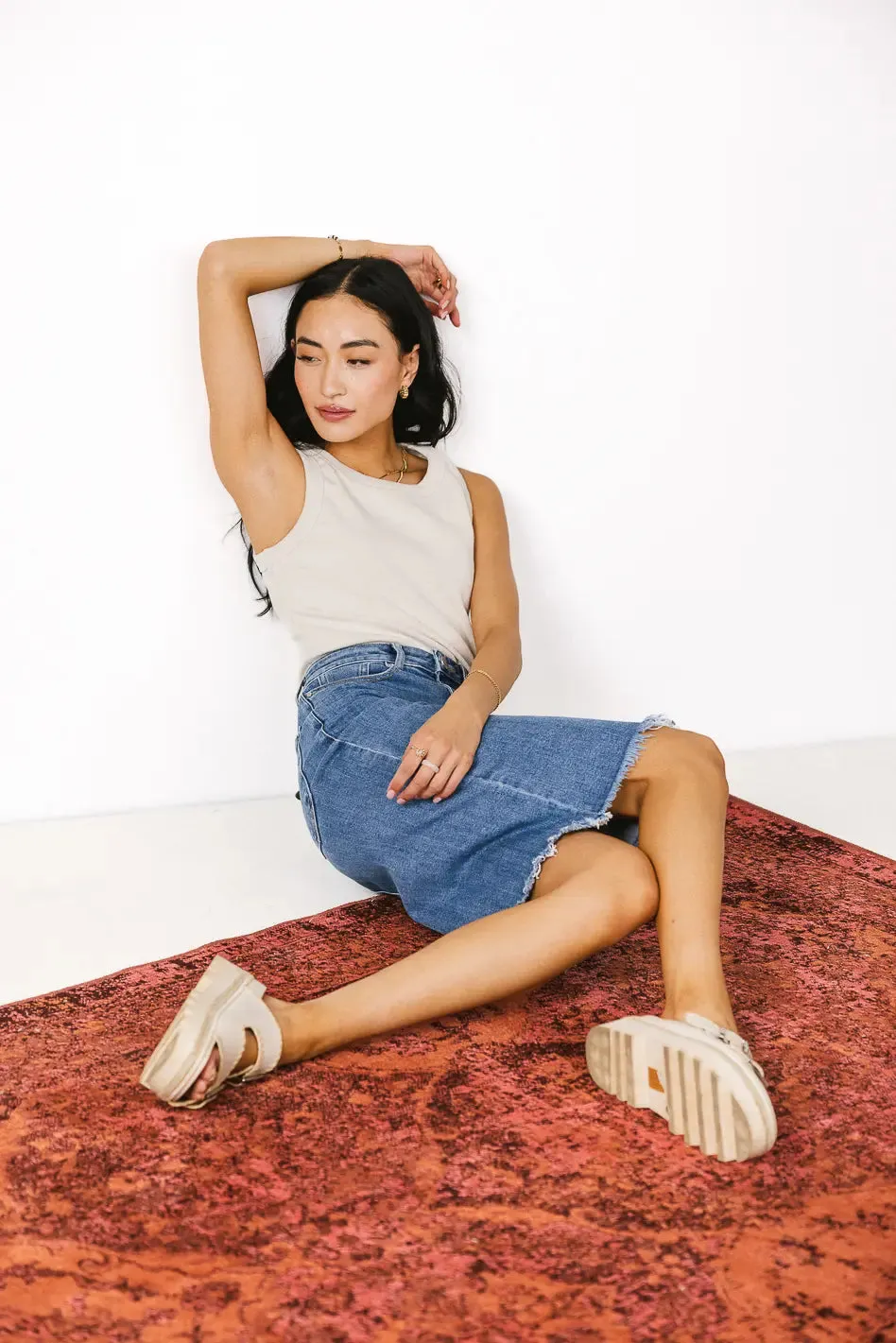 Frida Denim Midi Skirt - FINAL SALE sold by bohme product image thumbnail 5