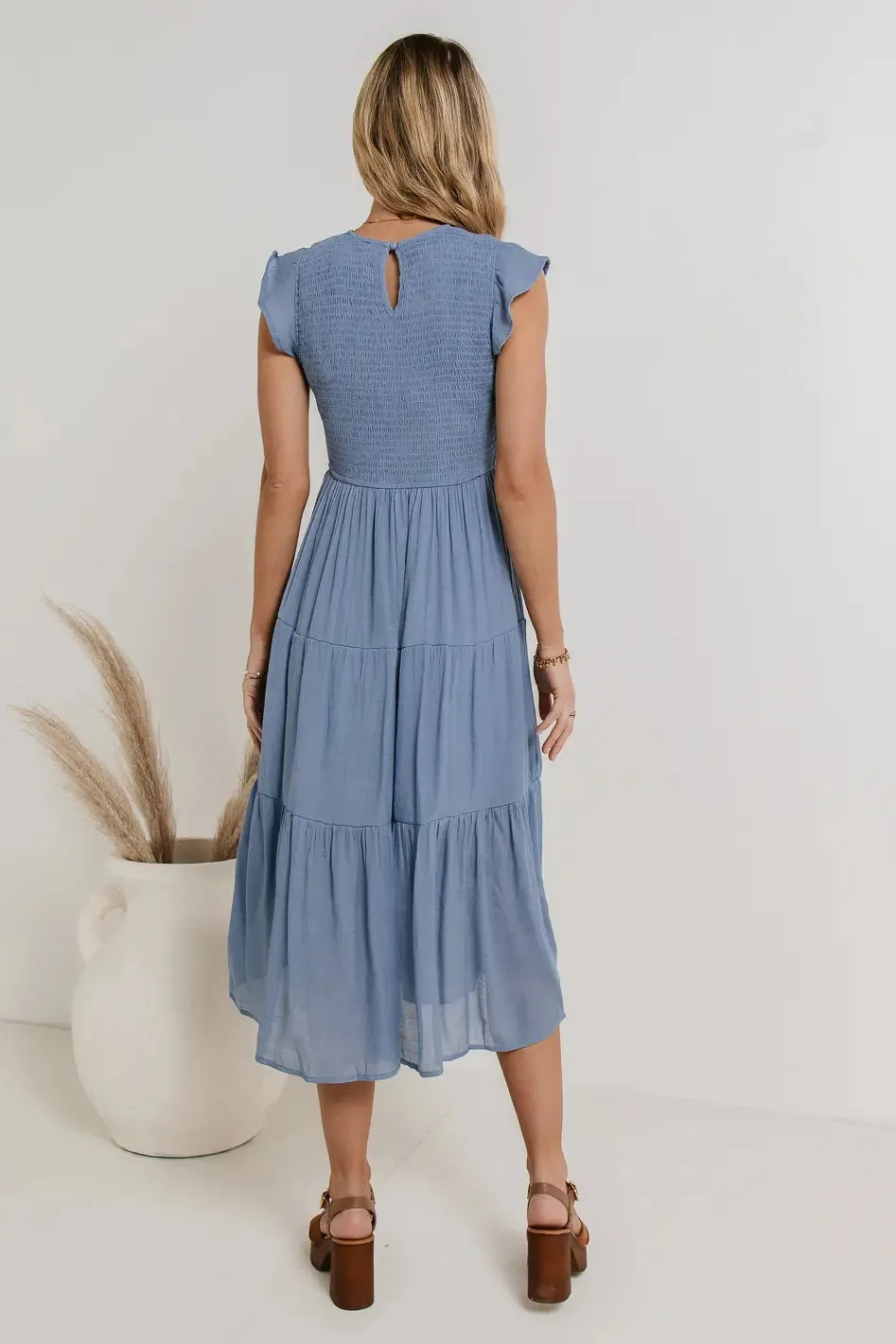 Declan Midi Dress in Blue - FINAL SALE sold by bohme product image thumbnail 2